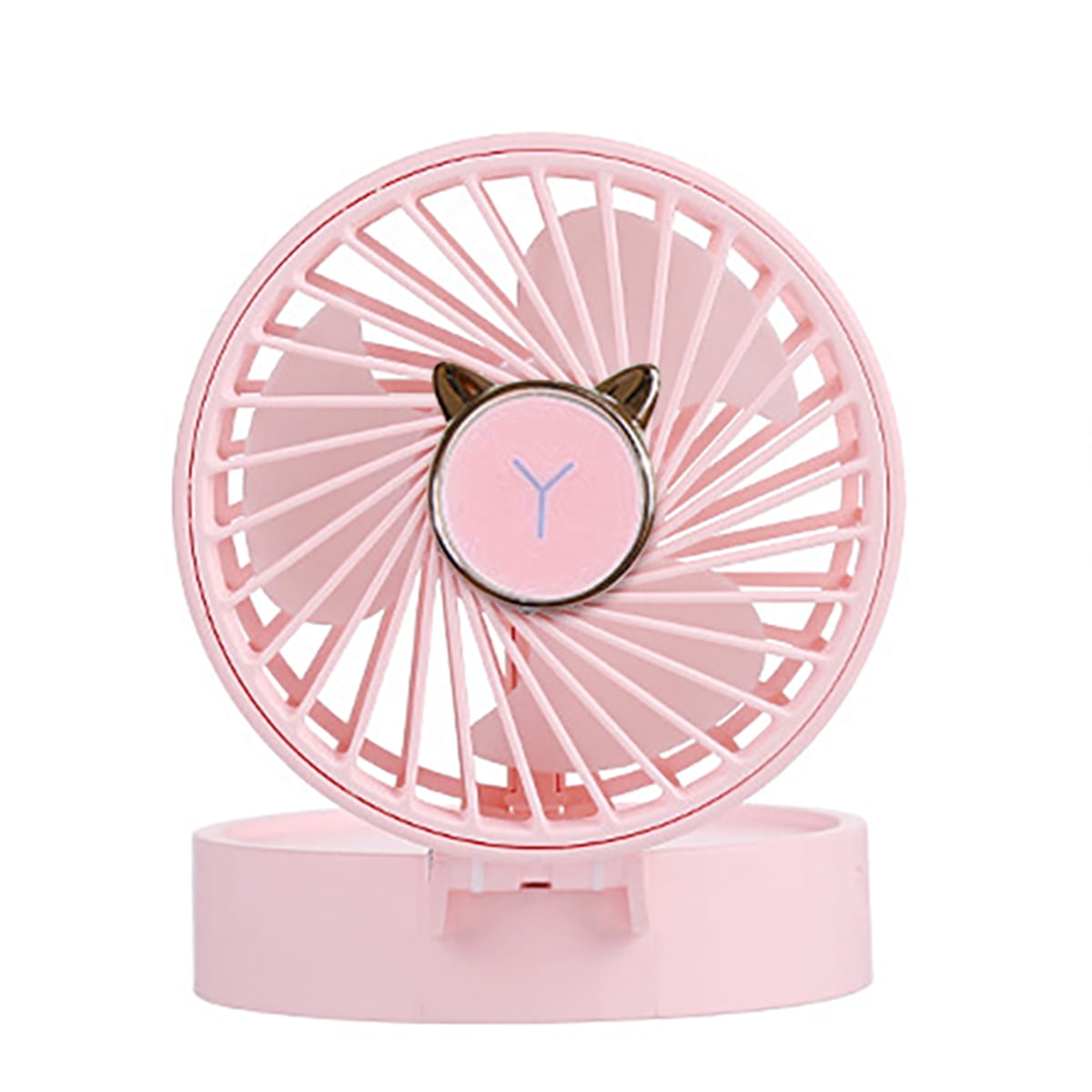 USB Rechargeable Mini Fan Portable LED Light Lamp Handheld Makeup