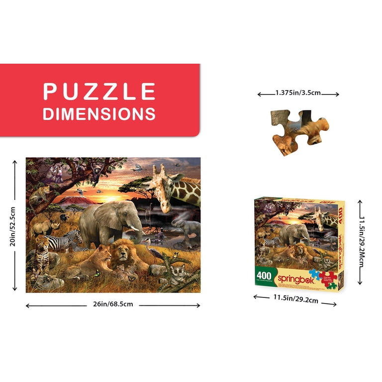 Springbok's 400 Piece Family Jigsaw Puzzle Wild Savanna - Made in