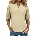 thumbnail image 5 of Young Womens Clothes Kelon Short Sleeve Blouses for Women V Neck Boho Tops Blouses Business Casual Outfits Summer Outfits 2026 Fashion Clothing Blouses, 5XL, 5 of 9
