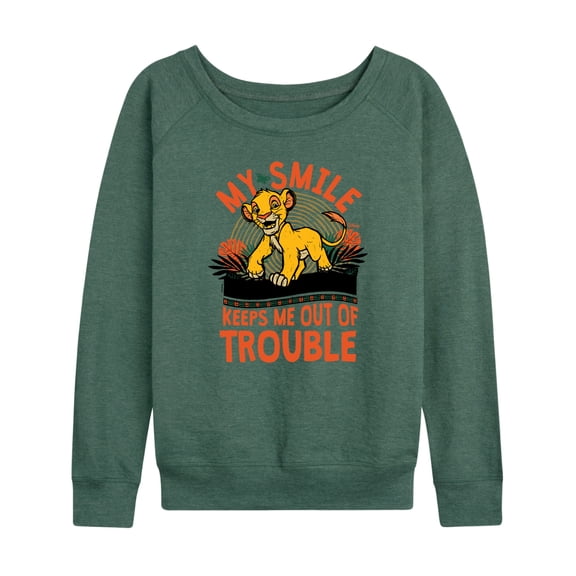 Disney - The Lion King - My Smile Keeps Me Out Of Trouble - Women's Lightweight French Terry Long Sleeve Shirt