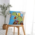 thumbnail image 7 of Wukai Dinosaur Riding a Motorcycle Premium Polyester Fleece Pillow Covers with Hidden Zipper Closure,Luxuriously Soft and Durable-18"x18", 7 of 7