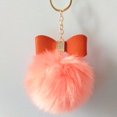 thumbnail image 1 of LLavero de pompón con lazo grande, Bola de piel falsa esponjosa, bolso colgante lindo, llavero de coche encantador, regalos de personalidad, 1 of 5