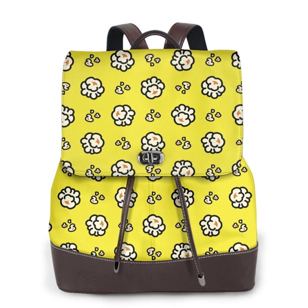 Fotbe White Popcorn Mochila Bolso con Estampado para Mujer, Mochila Antirrobo de Nylon Impermeable, Bolsa Ligera de Hombro