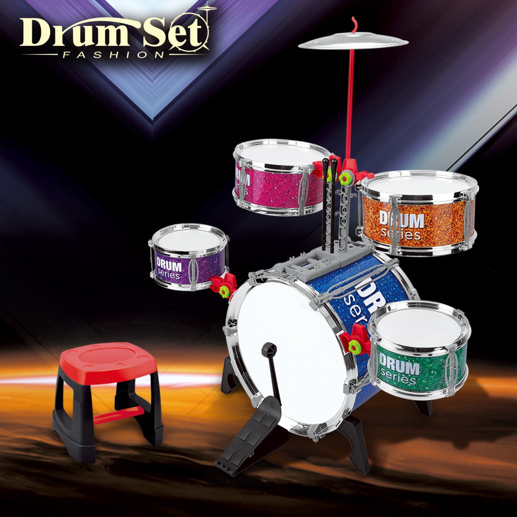 Kids Toddlers Jazz Drum Set Musical Playset Toy Perccussion Instrument Set Toys 