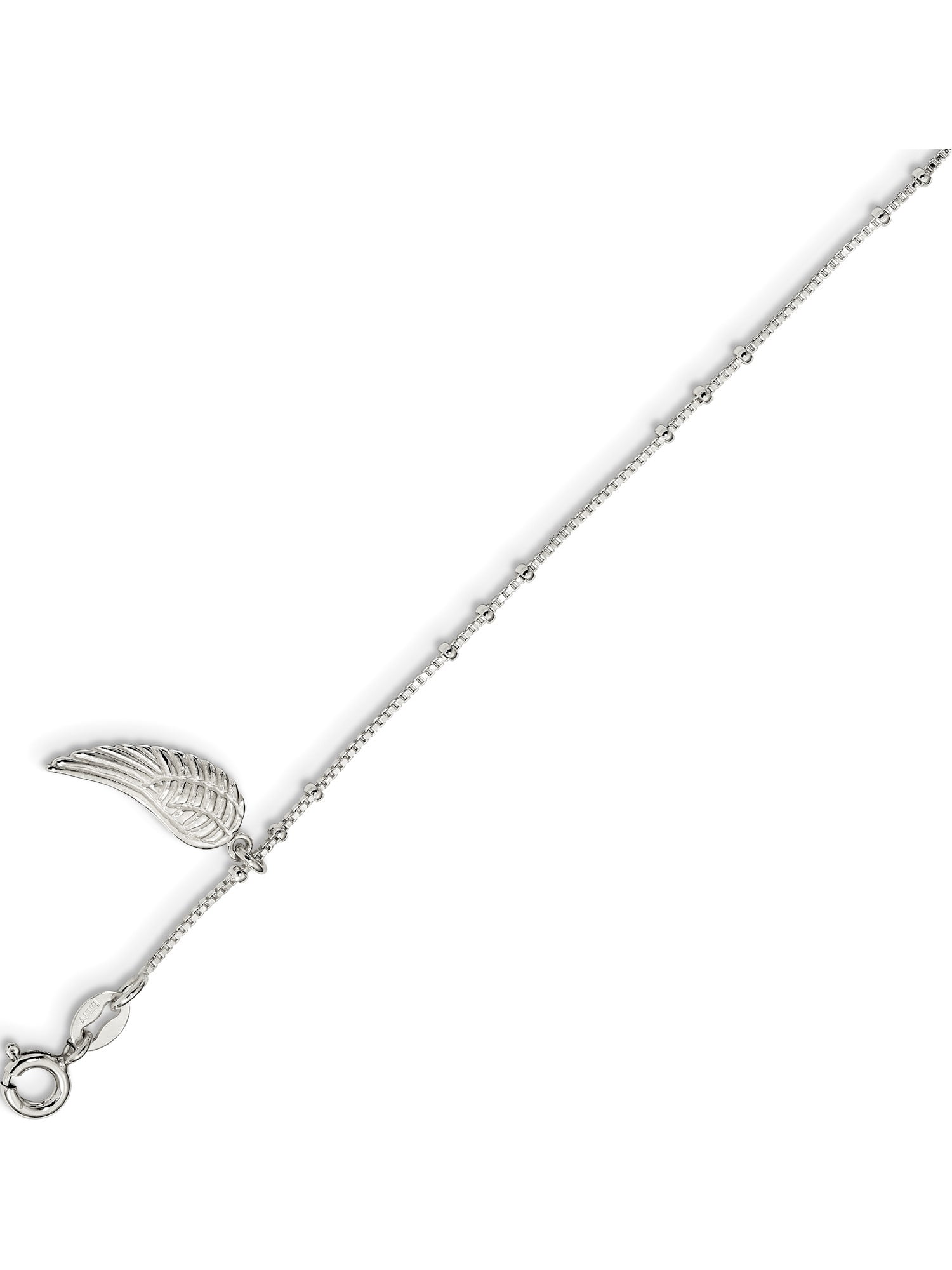 Bonyak Jewelry Sterling Silver Polished CZ Bow 9in w//1Ext Anklet