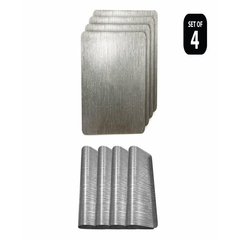 Galaxy Silver Metallic Square Placemat (Set of 4) Galaxy Silver Metallic Square Placemat (Set of 4)