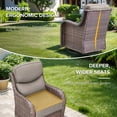 thumbnail image 6 of Jentlehouse Outdoor Patio Furniture Set,Outdoor Swivel Rocker Chair with Ottomans & Side Table,Rattan Conversation Set for Balcony Garden Porch, 6 of 12