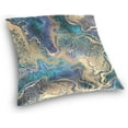 thumbnail image 3 of GZHJMY Soft Smooth Skin-Friendly Throw Pillow Cover without Pillow Case20"x20"Shrink-Resistant Breathable Hidden Zipper Opening, Sofa Bed Office Farmhouse Room Easy to Disassemble|Blue Gold Marbling, 3 of 7