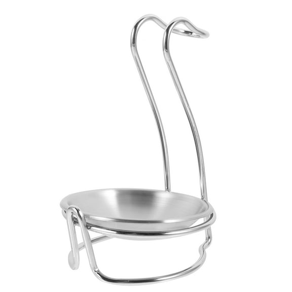GOOHOCHY Upright Spoon Rest Made of Stainless Steel for Home Silver Keeps Table Clean and Prevents Rolling 7.87 Inches