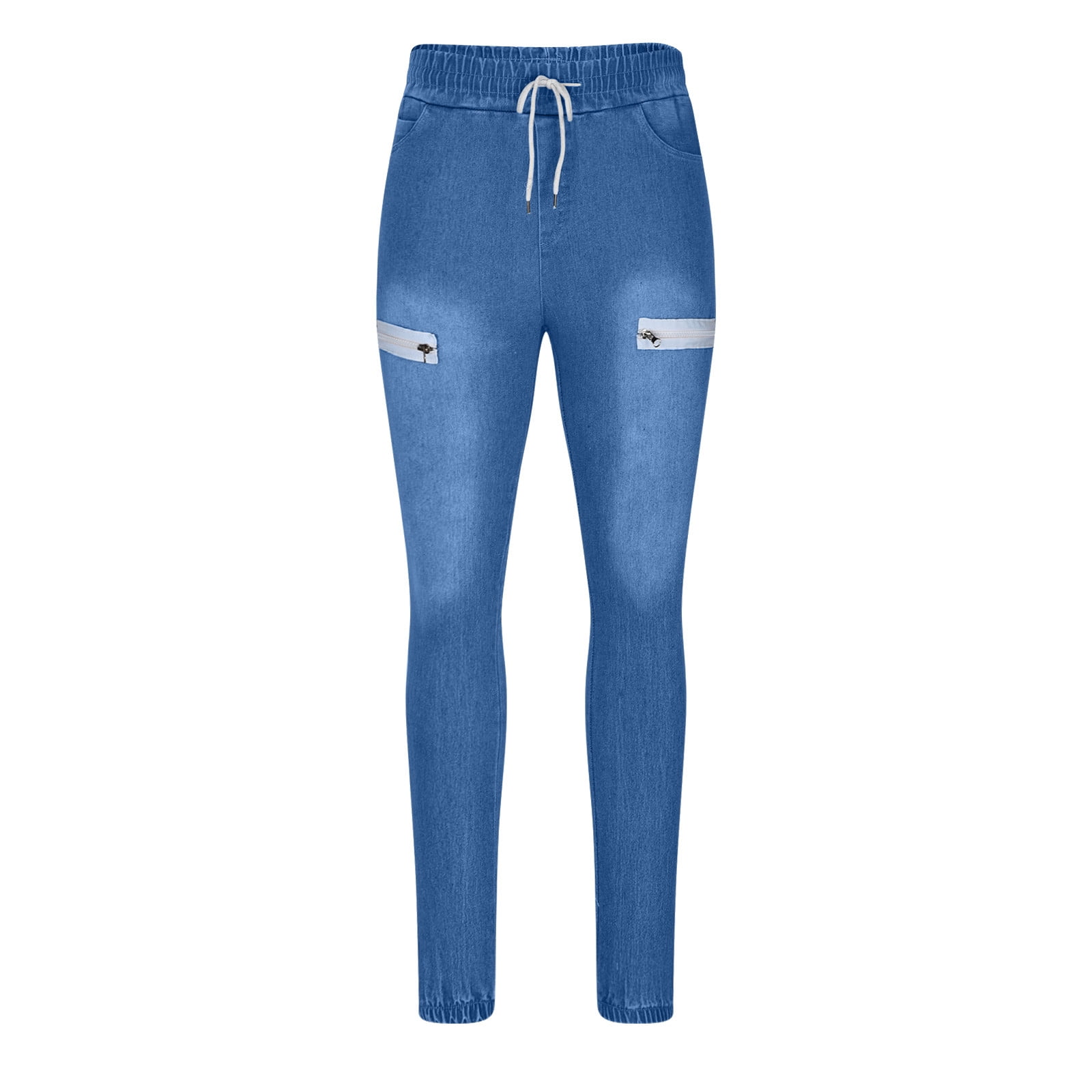 Olyvenn Men's Jogger Jeans with Zipper Pockets Drawstring