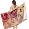 thumbnail image 2 of PHYHOO Gold Pink Chocolate Towel for Pool Sand Free Travel Towels Modern Abstract Summer Microfiber Bath Towel for Kids Adults 30x60in, 2 of 8