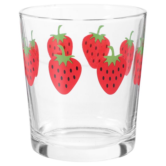 Cute Strawberry Glass Cup Breakfast Cup Milk Coffee Cup Transparent Glass Drink Cup