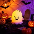 thumbnail image 5 of Halloween Ghost Lantern Flameless Candle - Safe Atmospheric Decor for Home Halloween Decor,White #5, 5 of 6
