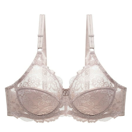 

Egmy Women s Lace With Steel Ring Solid Color Sexy Double Breasted Push Up Bra