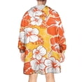 thumbnail image 2 of Wearable Oversized Blanket,Pioneer Flower Floral Print Pattern Wearable Blanket Hoodie for Adults,Cozy Hooded Blankets with Super Pockets,Super Warm Fuzzy Pullover for Women & Men, 2 of 6