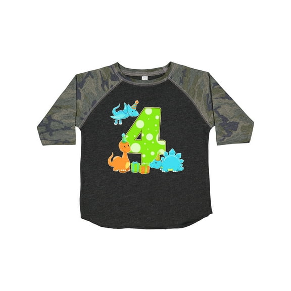 Inktastic Dinosaur Party-fourth Birthday Boys or Girls Toddler T-Shirt