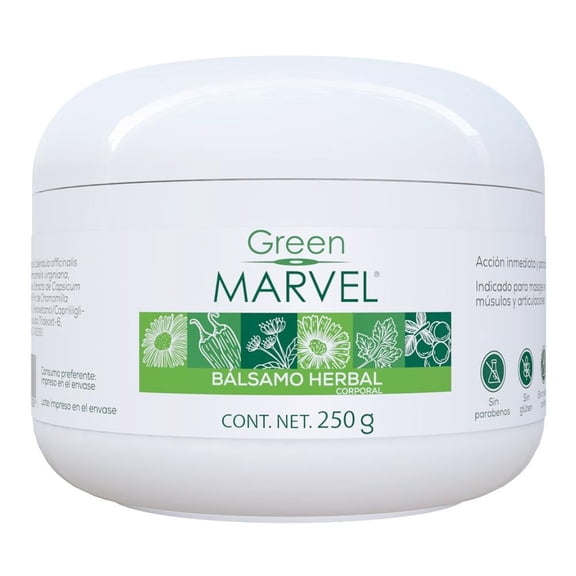 Bálsamo Herbal Green Marvel del Bálsamo Herbal Corporal de 250 gms