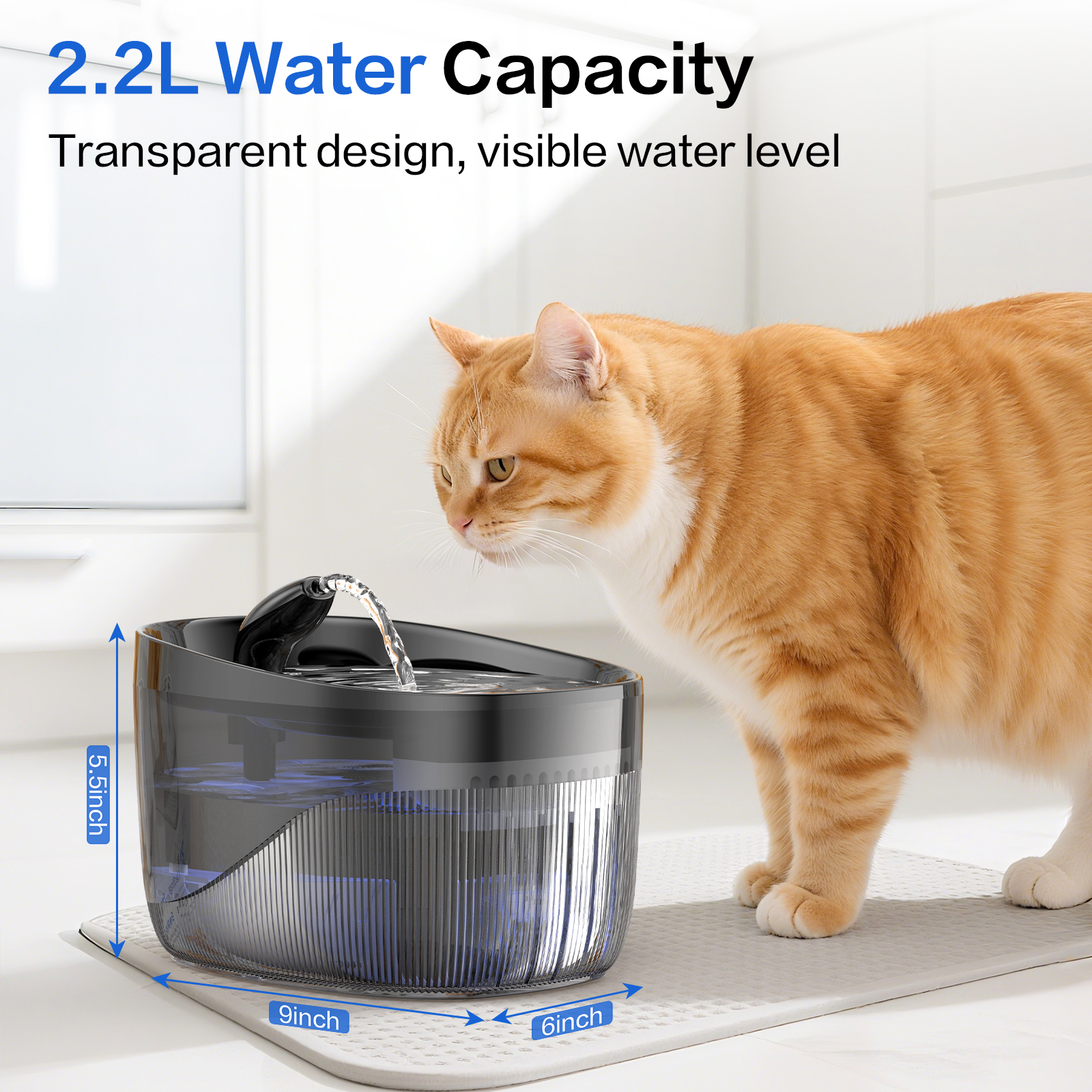 Muzpu 2.2L Ultra-Quiet Cat Water Fountain photo 8