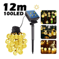 thumbnail image 3 of Cadena De Luces De Bola  Bloosom De Burbuja Solar De 12m 100led Amarillo, 3 of 5