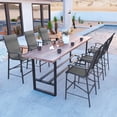 thumbnail image 6 of HOYOA Patio Bar Stools Chair of 4, Outdoor Bar Height Set, All Weather High Back and Armrest Rocking Stools & Bar Chairs for Backyard, Lawn Garden, Balcony and Pool (Grey), 6 of 7