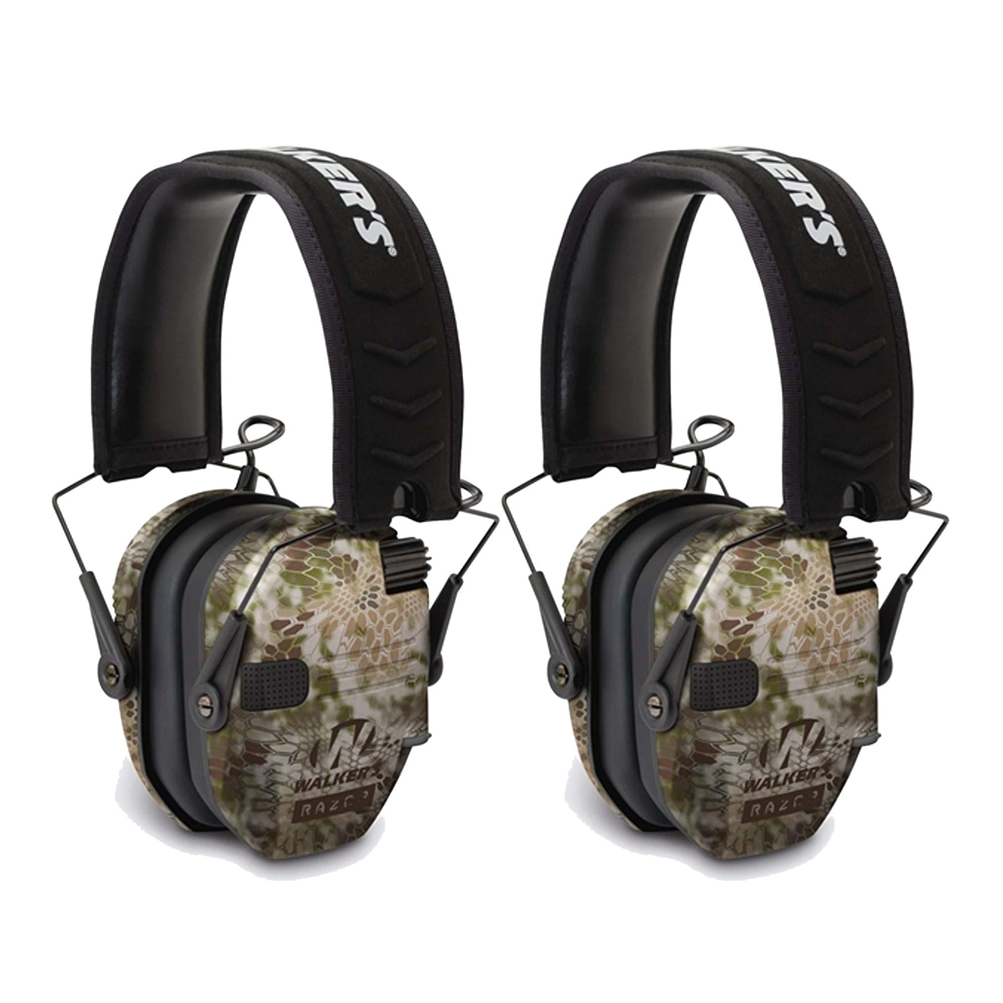 Walker's Razor Slim Electronic Shooting Muffs 2Pack, Kryptek Camo