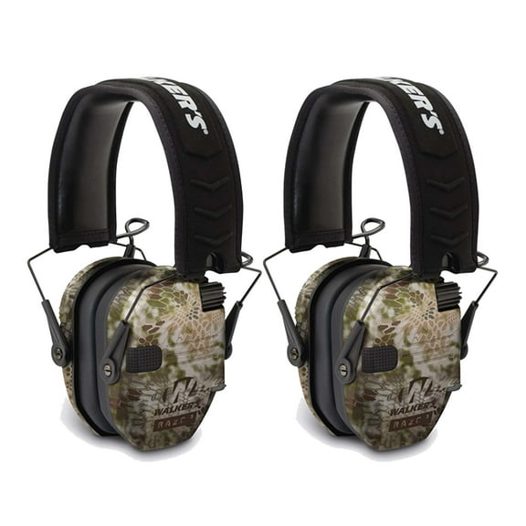 Walker's Razor Slim Electronic Shooting Muffs 2-Pack, Kryptek Camo
