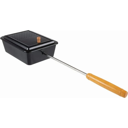 A house of tools Campfire Popcorn Popper - Old Fashioned Popcorn Maker with Nonstick Finish and Extended Handle - Camping Gear and Campfire Cooking Equipment by (Black)