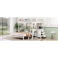 thumbnail image 5 of Imerelez Twin over Full Bunk Bed with Built-in Desk and Three Drawers, White, 5 of 9