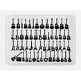 thumbnail image 1 of Guitar Bath Mat, Various Shapes of Elements Horizontally Arranged on a Plain Background, Plush Bathroom Decor Mat with Non Slip Backing, 29.5" X 17.5", Charcoal Grey and White, by Ambesonne, 1 of 2