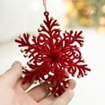 thumbnail image 3 of Dserhfy Christmas Ornaments Red Flocking Candy Cane Reindeer Bow Snowflake Hanging Decoration for Tree Home Decor, 3 of 7