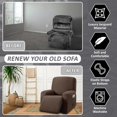 thumbnail image 4 of SHILIU Housse de Fauteuil Inclinable 4 Pcs, Housse de Fauteuil Inclinable Extensible Jacquard pour 1 Coussin, Housse de Canapé Inclinable Simple, Douce, Lavable (Chocolat, Housse de Fauteuil Inclinable) (Style 1), 4 of 4