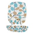 thumbnail image 4 of kurtrusly Stretch Spandex Slipcover Office Computer Chair Cover White-Leaves 2, 4 of 5