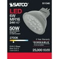 thumbnail image 6 of Satco 6w LED MR16 Expanded Line 2700K 40 Degrees Beam GU5.3 Base 24v - 50w-equiv, 6 of 11