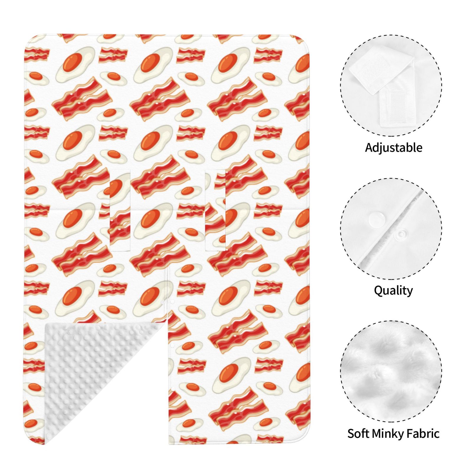 Car Seat Cover Baby - Hobo Eggs Bacon Print Red White Breathable Infant Car Seat Cover for Baby Carseat, Lightweight Comfort Baby Essentials Must Haves Newborn Stuff for Girl Boy