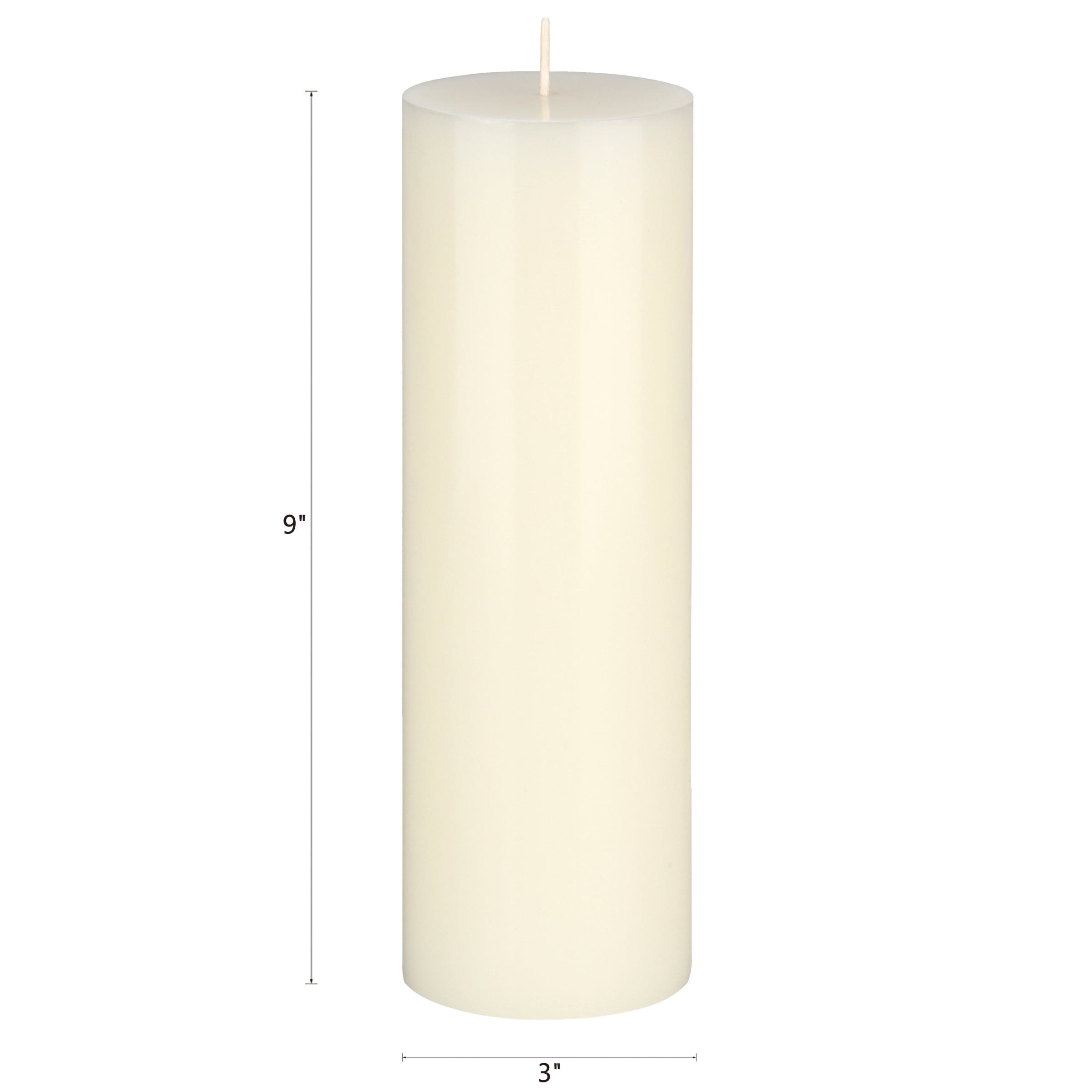 Mega Candles 1 pc Unscented Ivory Round Pillar Candle, Hand Poured Premium Wax Candles 3 Inch x 9 Inch, Home Décor, Wedding Receptions, Baby Showers, Birthdays, Celebrations, Party Favors & More