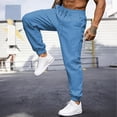 thumbnail image 2 of Dresfit Mens Linen Pants Drawsring Elastic Waist Sweatpants Baggy Straight Leg Yoga Joggers Relax Fit Loose Breathable Beach Trousers with Pockets L, 2 of 9