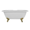thumbnail image 2 of Windsor 60 Inch Acrylic Double Ended Clawfoot Tub - Rim Faucet Drillings - Ball & Claw Feet, 2 of 2