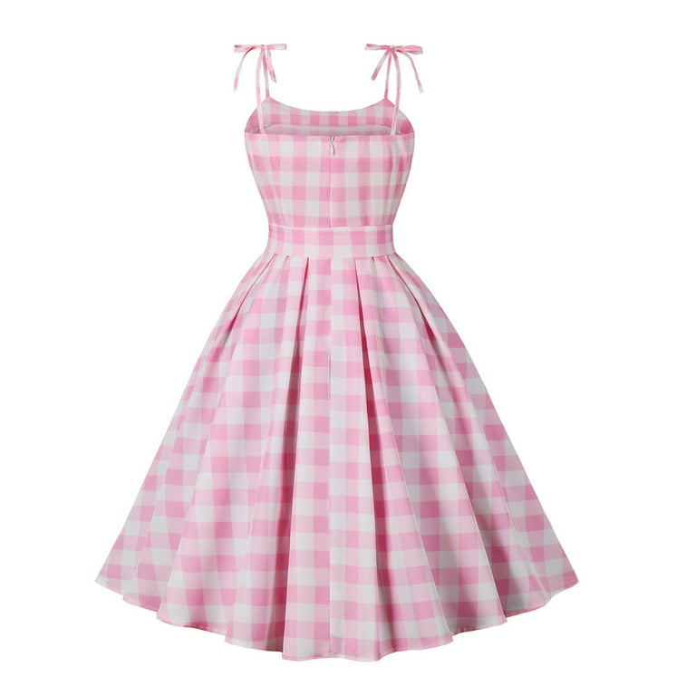 Pink gingham cheap dress womens
