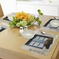 thumbnail image 4 of Ambesonne Urban Place Mats Set of 4, Mediterranean Window, Standard Size, Blue Grey, 4 of 6