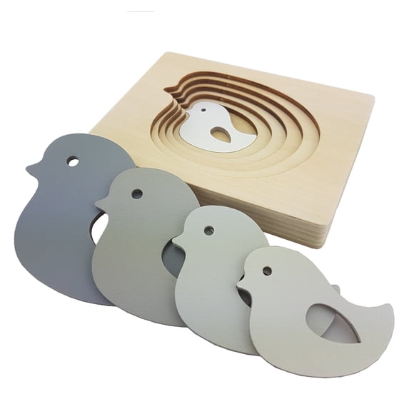 IFIT Montessori Casse-Tête d'Oiseaux Multi-Couches, Jouet Montessori Matériel de Biologie Zoologique