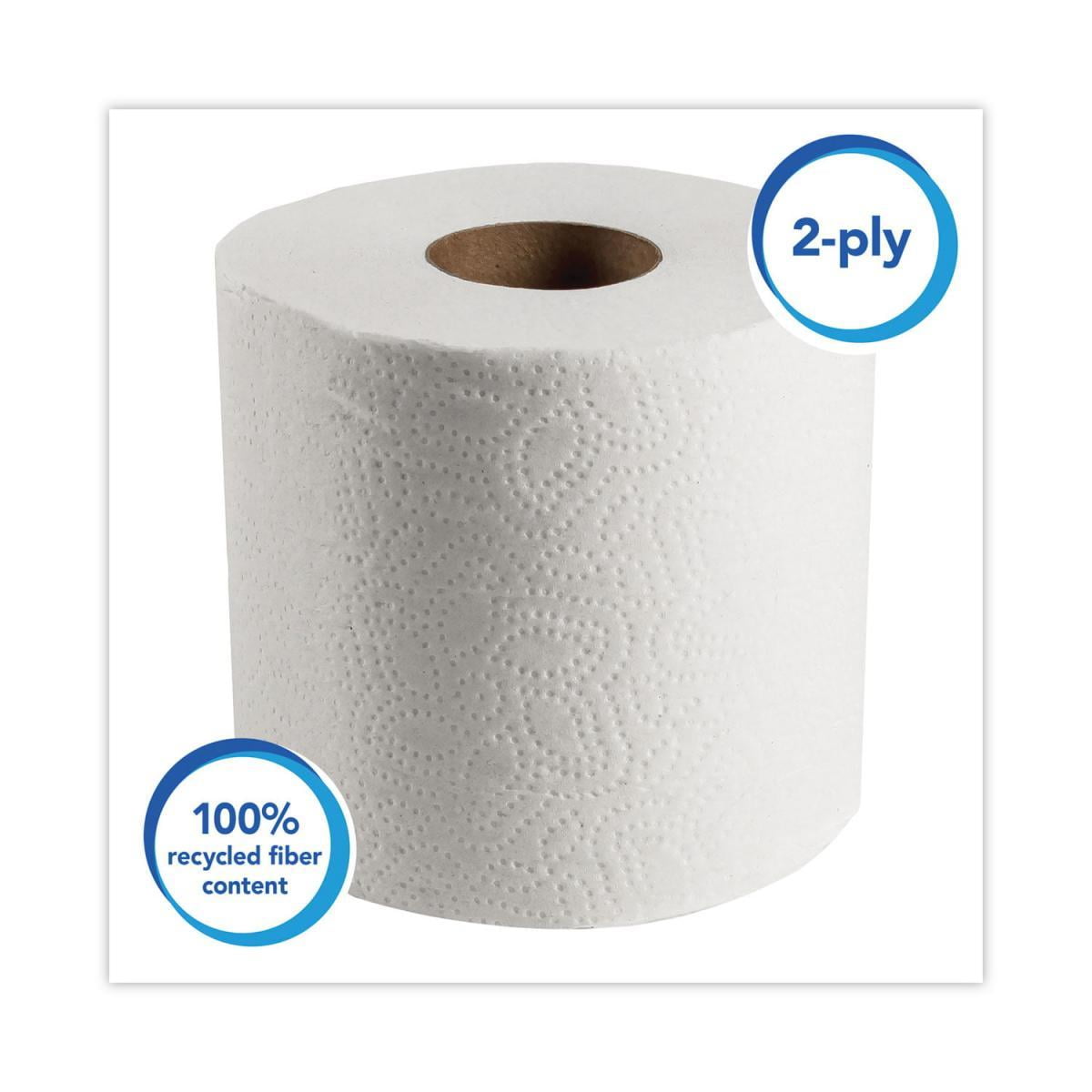 Scott Essential 100% Recycled Fiber SRB Bathroom Tissue Septic Safe 2-Ply White 506 Sheets/Roll 80 Rolls/Carton - 2