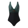 thumbnail image 4 of Gibobby Trajes de Baño Mujer 2023 Traje de baño de 1 pieza para mujer Panel de estampado de puntos de verde Deportes acuáticos de playa(Verde,XL), 4 of 5