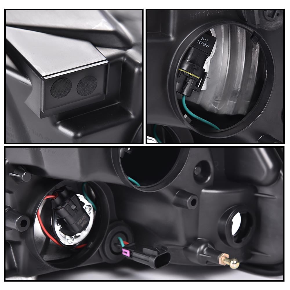 CROSSDESIGN Pair Clear Lens Headlights Assembly Fit for 2009-2012 Dodge Ram 1500 2500 3500