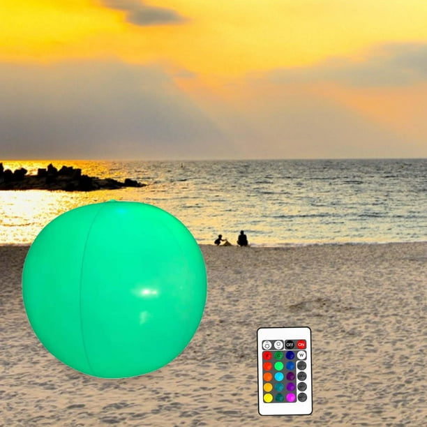 Pelota de Playa Inflable de 40 Cm, Juego Acuático de Verano, Fiesta, Piscina, Decoración de Playa, Pelotas de Playa Iluminadas para Piscinas de Patio,