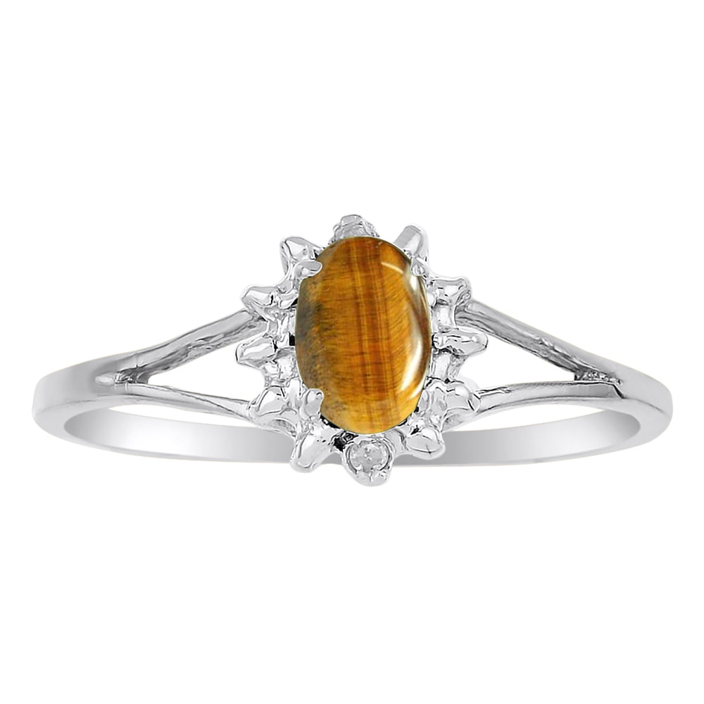 Details about   Tiger Eye Ring in Yellow Gold Plated Silver or Sterling Silver GSL-LR#1-TEY-G 