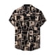 thumbnail image 1 of Camisa estampada a cuadros con solapa para hombre Camisa floral hawaiana Pompotops  oipoqjl24785, 1 of 9
