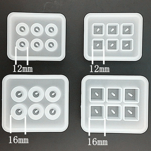 ORDDIART 4 Pieces Silicone Bead Molds for Epoxy Resin Jewelry Making, Cube and Sphere Shape Moulds with Simple Design