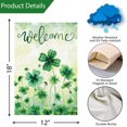 thumbnail image 4 of Welcome Spring St. Patricks Day Garden Flag 12x18 Double Sided , Burlap Small Mini Lucky Shamrock Clover Yard Flag Banner Happy Saint Patrick''s Sign for Home Outside Outdoor Decor (ONLY FLAG), 4 of 6