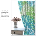 thumbnail image 5 of Blue Green Floral Curtains, Boho Dahlia Daisy Colorful Window Treatments for Living Room Bedroom Kitchen, Floral Seamless Pattern Curtain Set of 2, 52x84 Inch, 5 of 6