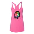 thumbnail image 2 of Lion Paint Art Splatter Abstract Art Animal Lover Tri-Blend Racerback Tank Top, Vintage Pink, Large, 2 of 3